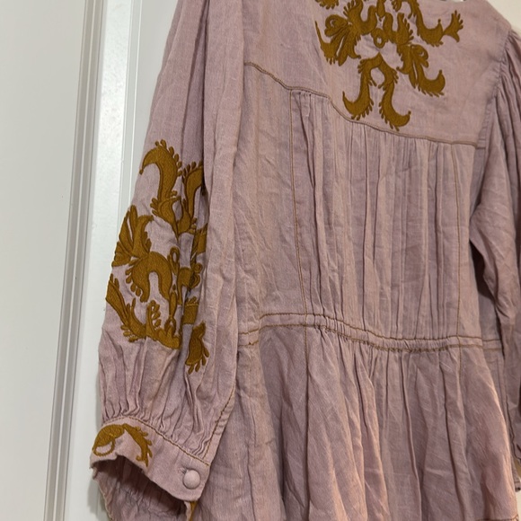 Free People Pink Blouse with Gold Accents - Picture 4 of 11
